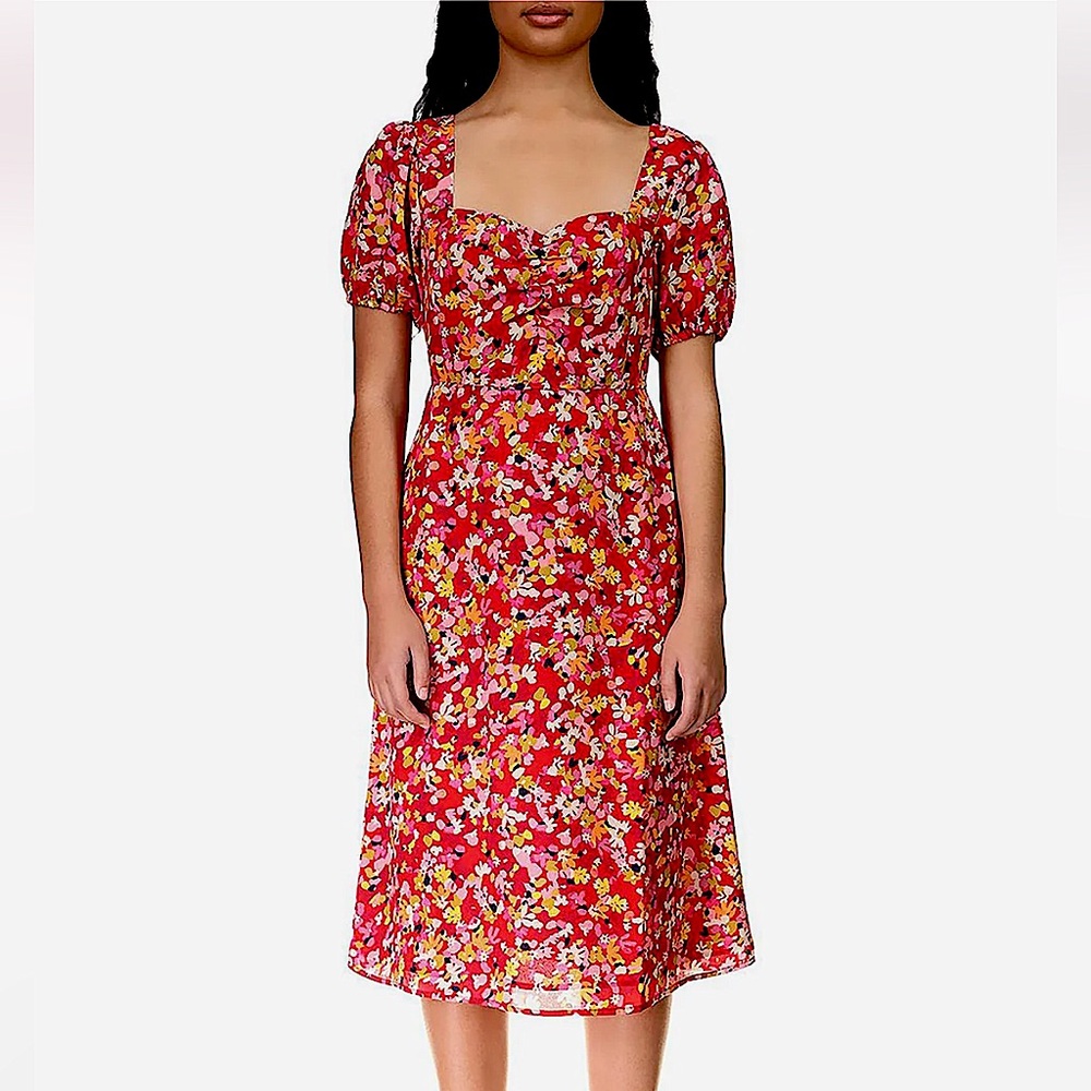 Anthro/Sanctuary Floral Tea Length Lightweight Spring/Summer Dress Sz 10 NWT